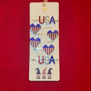America-themed Hair Pins—-Set of 6